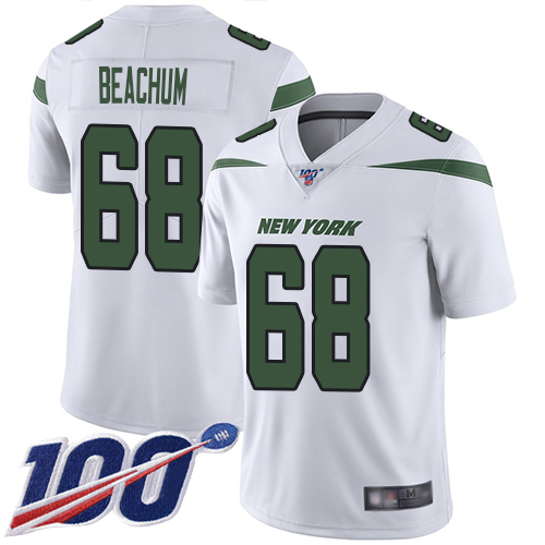 New York Jets Limited White Youth Kelvin Beachum Road Jersey NFL Football #68 100th Season Vapor Untouchable